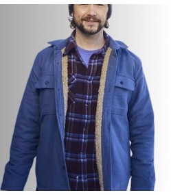 Flora and Son Joseph Gordon-levitt (Jeff) Blue Cotton Jacket